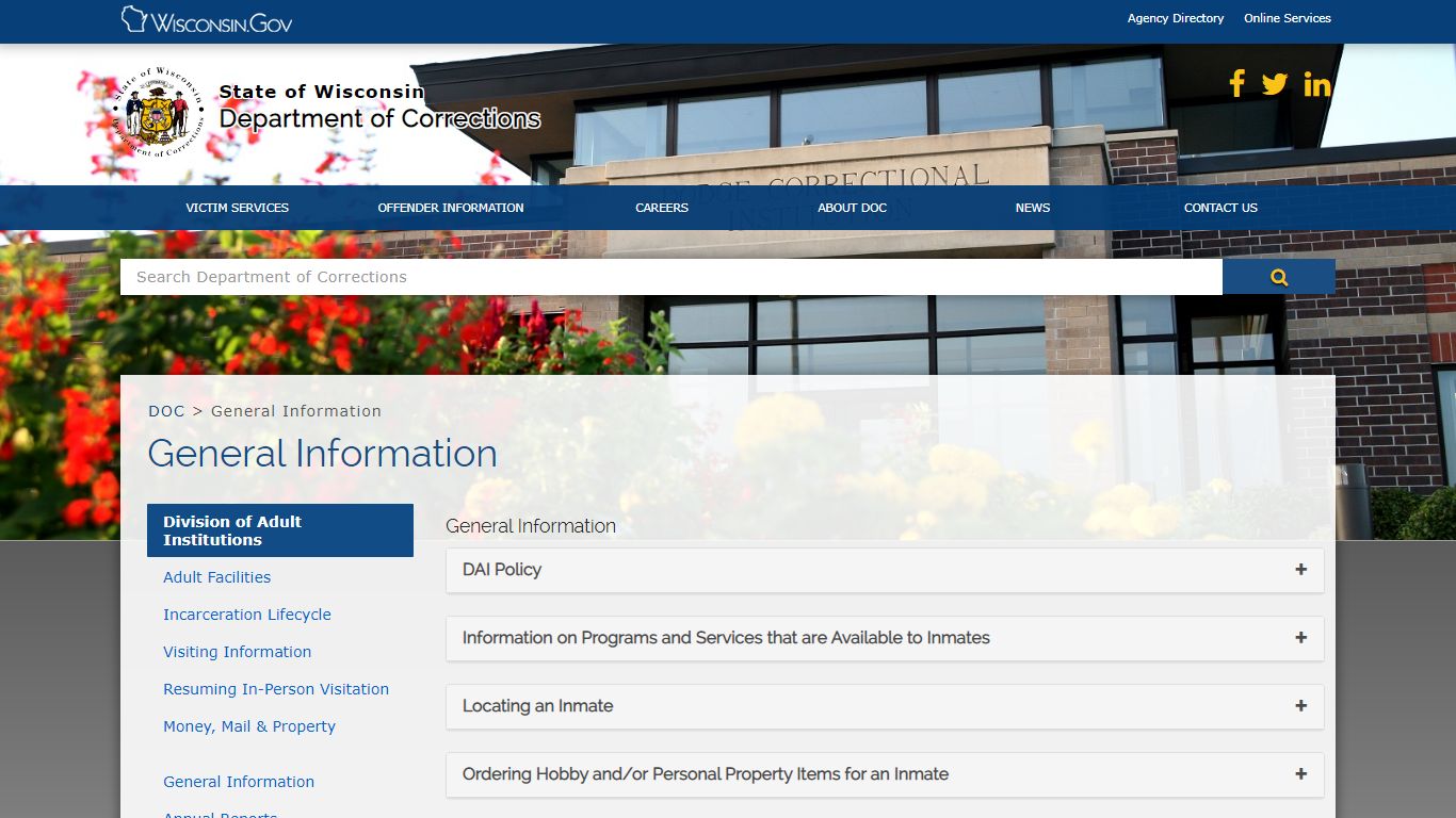 DOC General Information - Wisconsin